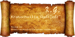 Kratochvilla Győző névjegykártya